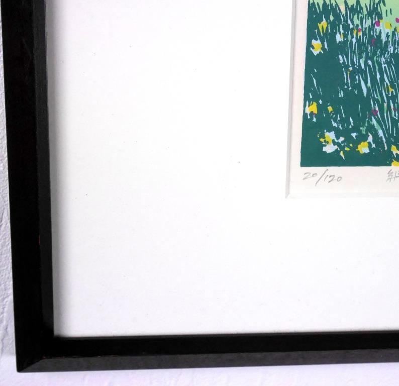 本間武男版画[原生花園Ⅲ] 350/49 サイン入り