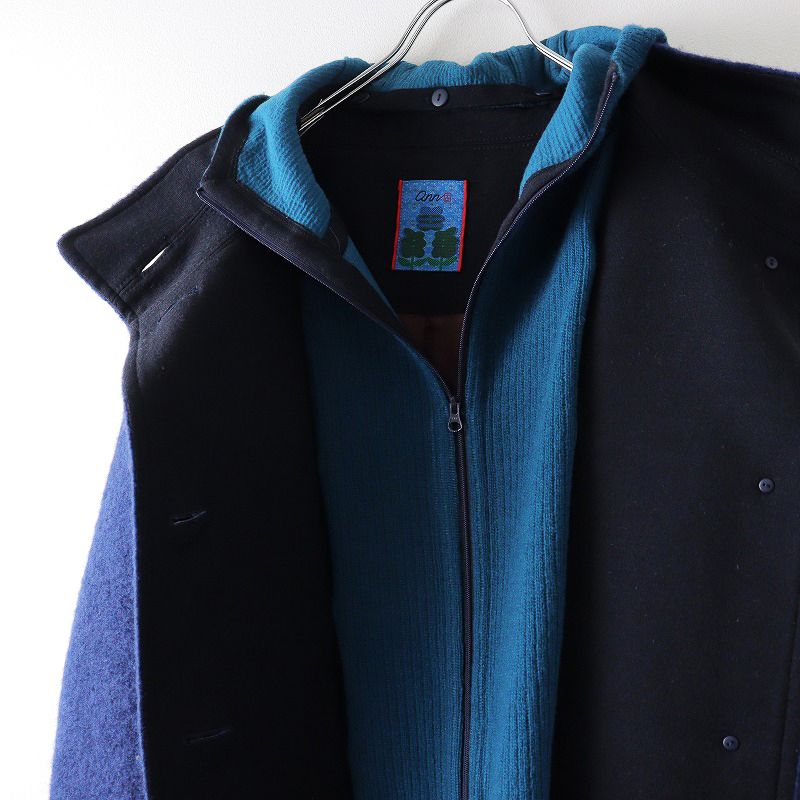 美品 センソユニコ あんきち Sensounico ann吉 フード付きウールコート