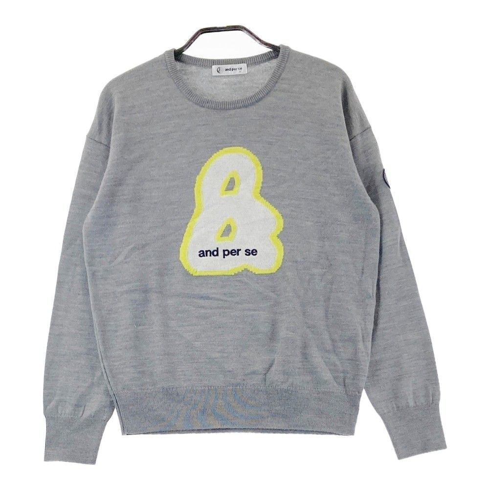 サイズ：M AND PER SE アンパスィ ウール混 ニットセーター ロゴ
