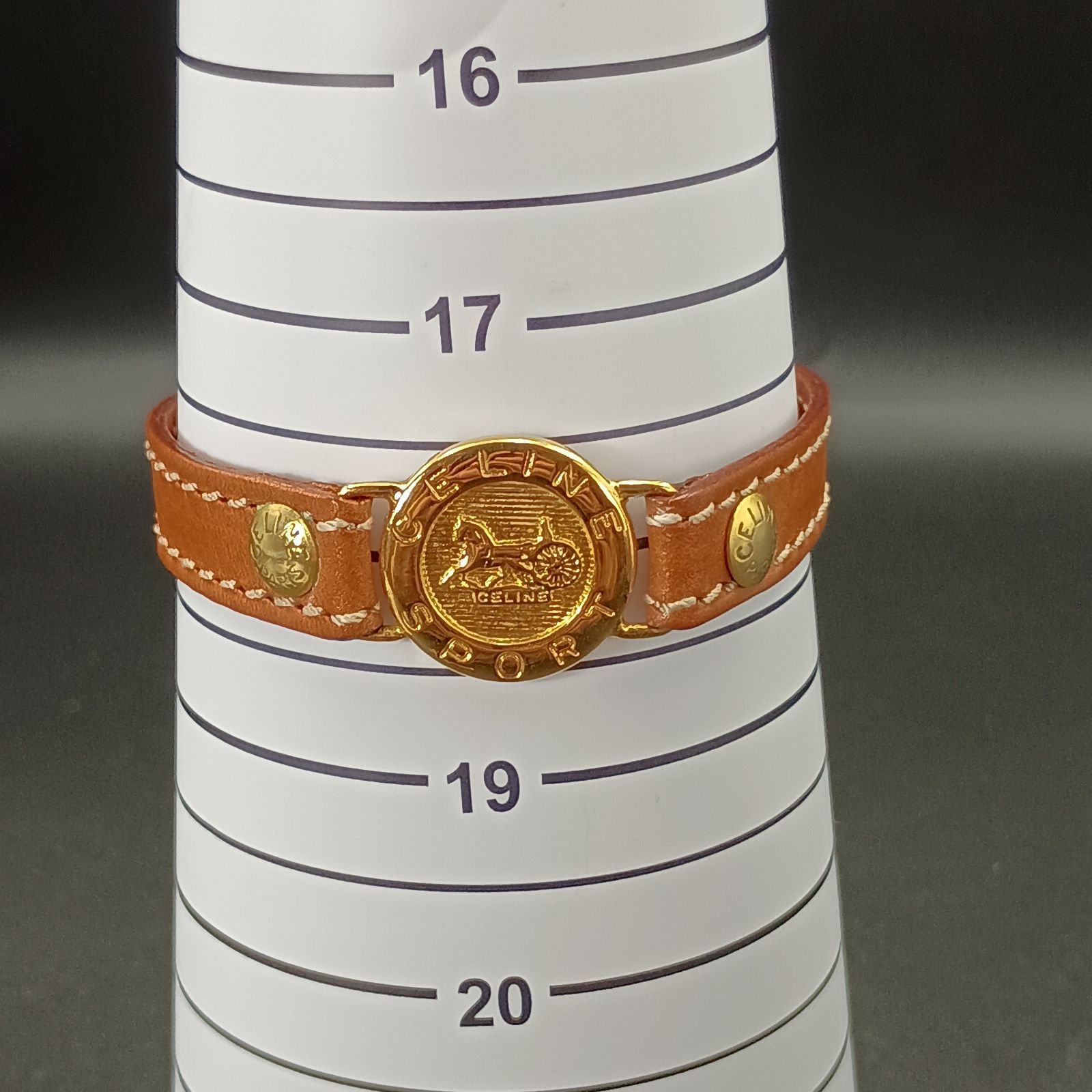 超レア セリーヌ ビンテージ レザーブレス ブレスレット バングル 馬車