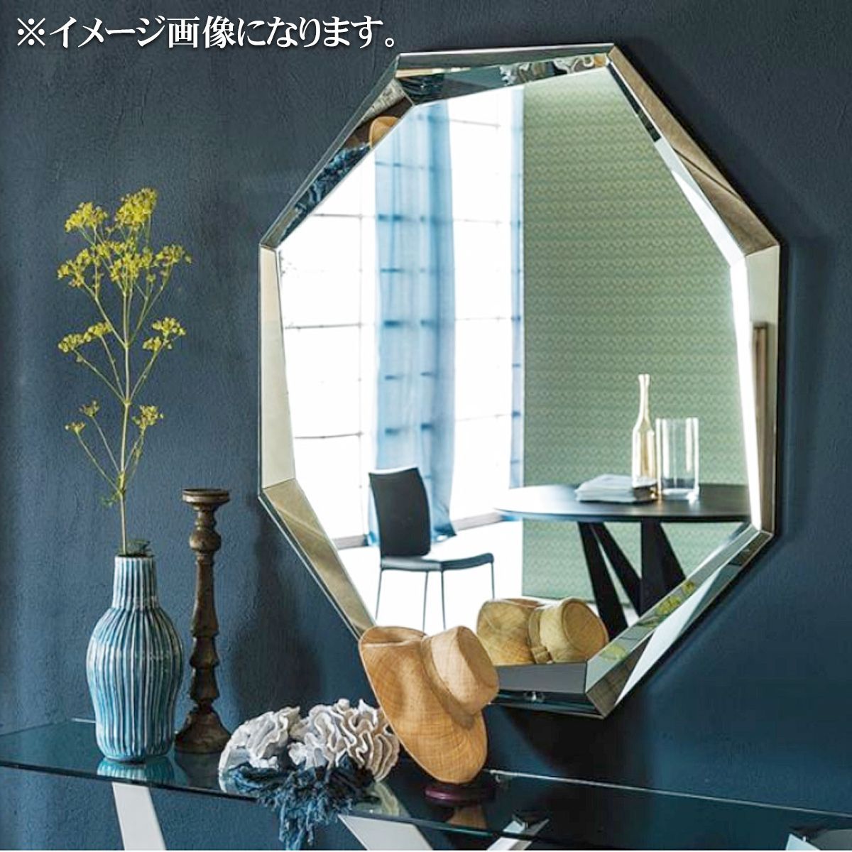 ウォールミラー おしゃれ 壁掛け鏡 ホテルライク 北欧 モダン 八角形