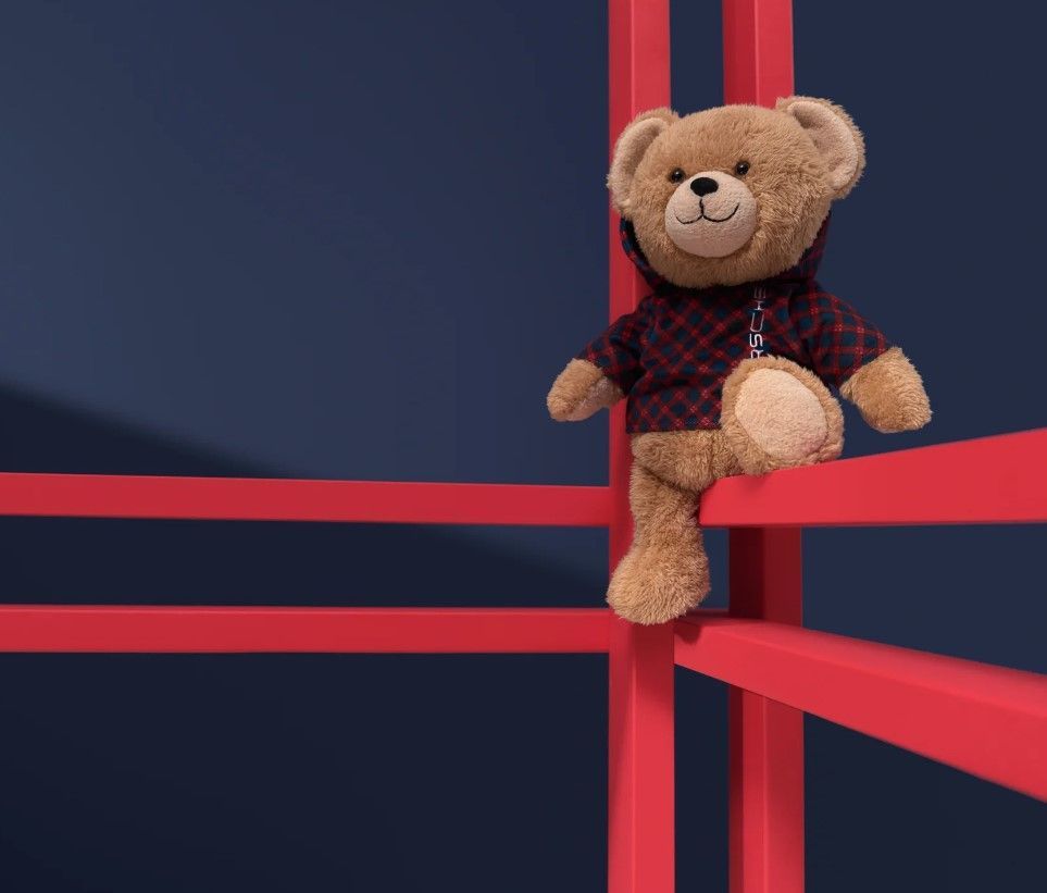 ポルシェ 純正 テディベア フェリー タータンチェック ぬいぐるみ クマ