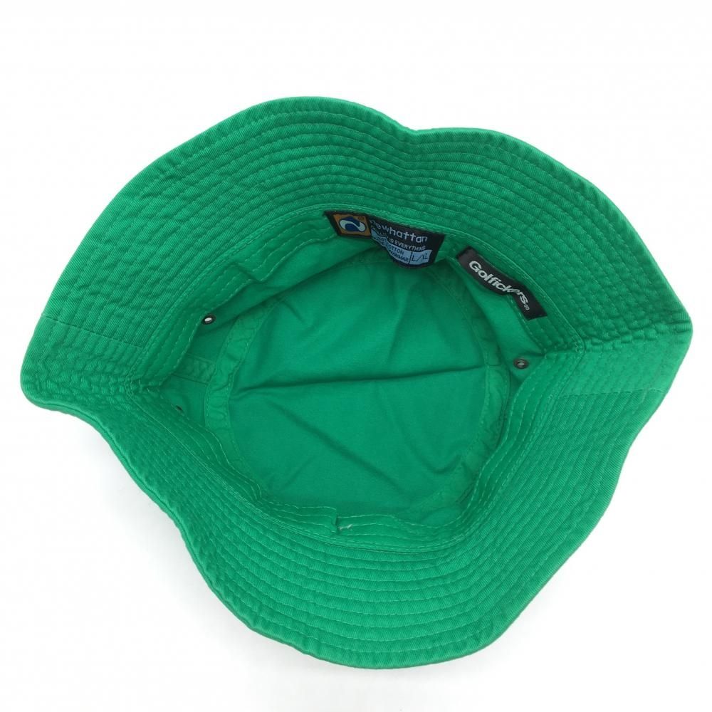超美品】ゴルフィッカーズ バケットハット グリーン×レッド ロゴ