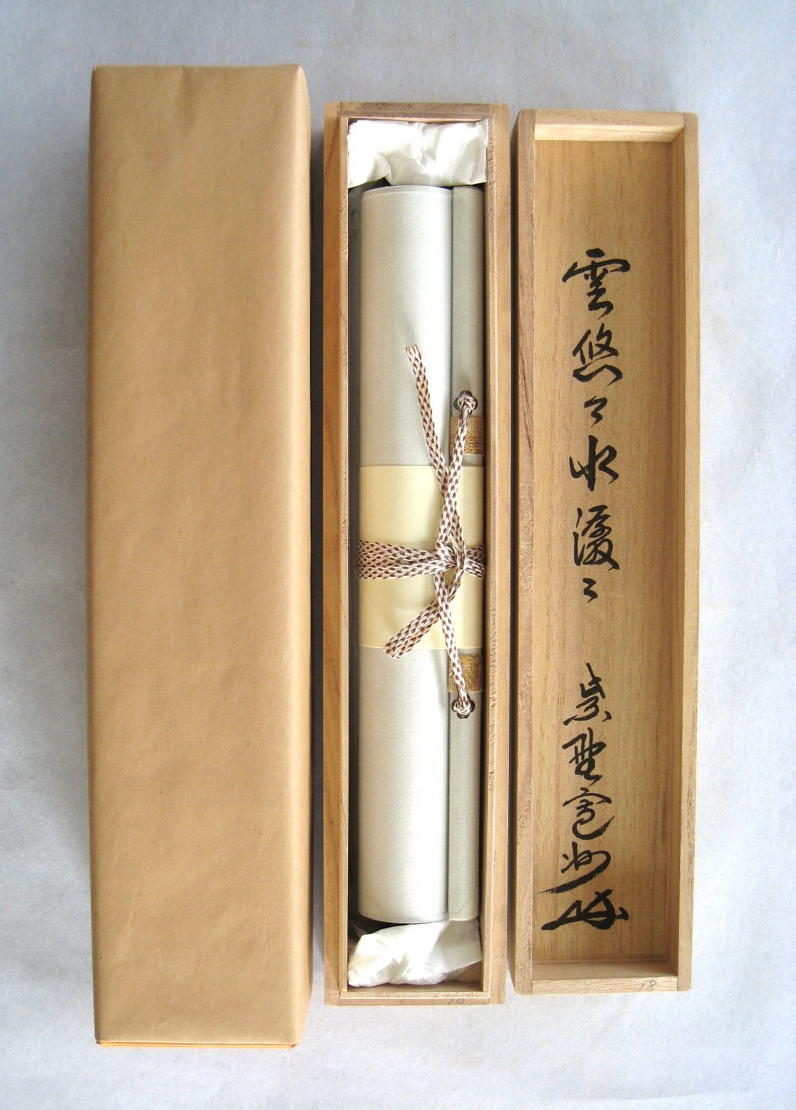 真筆】茶掛 雲悠々水潺々◇大徳寺 塔中三玄院 長谷川寛州 共箱・タトウ