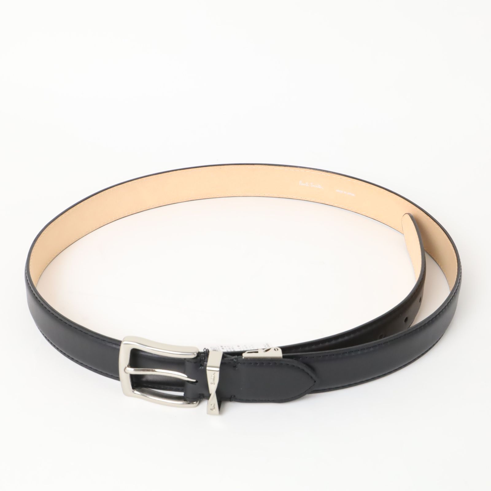 新品 Paul Smith ポールスミス ツイストループロゴ レザー ベルト 本革