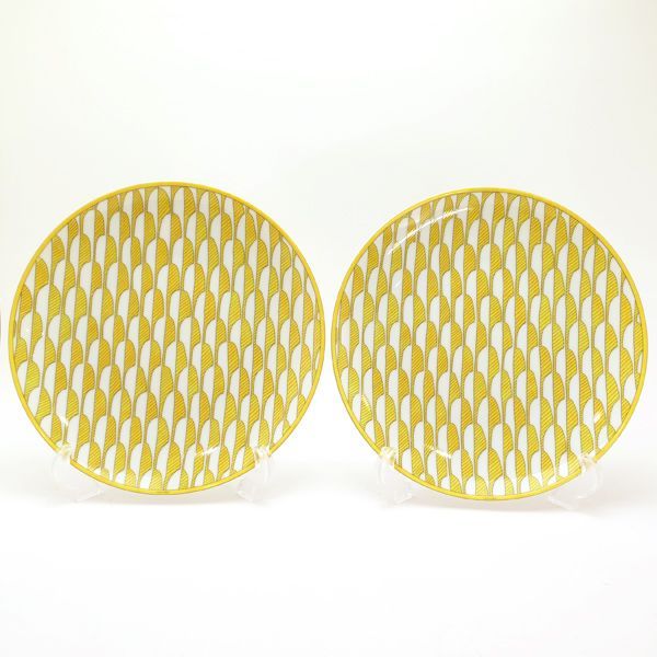 HERMES ソレイユ ドゥ エルメス デザートプレート 21cm ペア 2枚セット