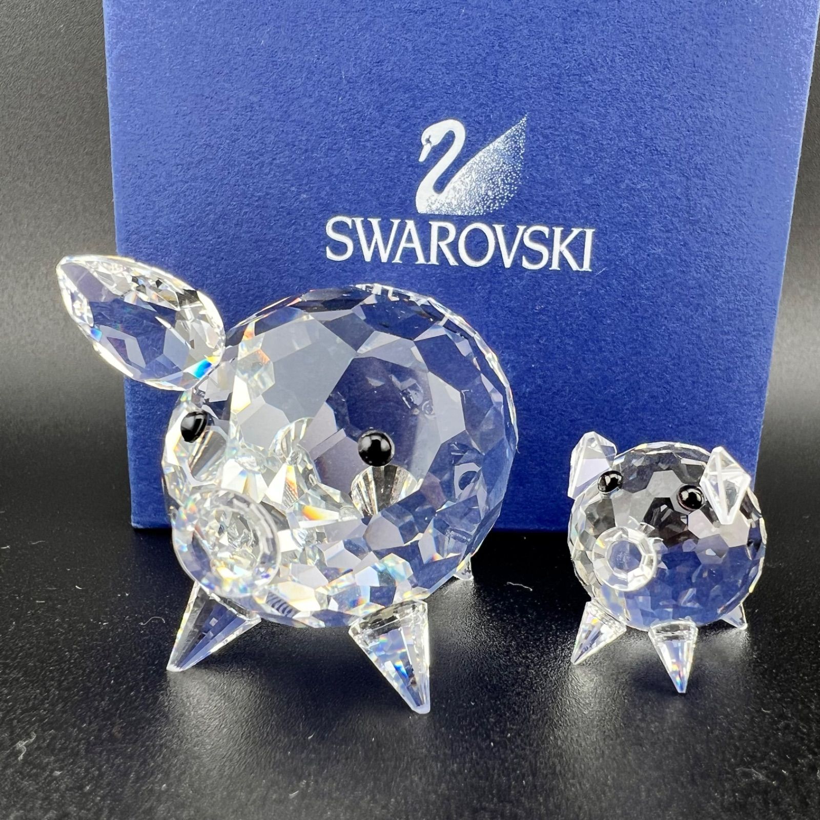 スワロフスキー 希少Swarovski 子ぶた 置物 子ブタ 希少 美品