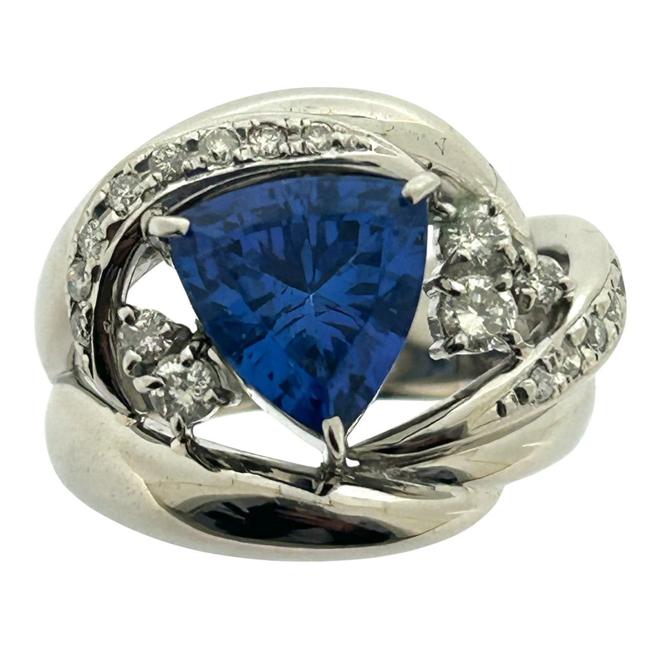 新品仕上済み Pt900 天然 タンザナイト ダイヤモンド リング TZ:2.80ct