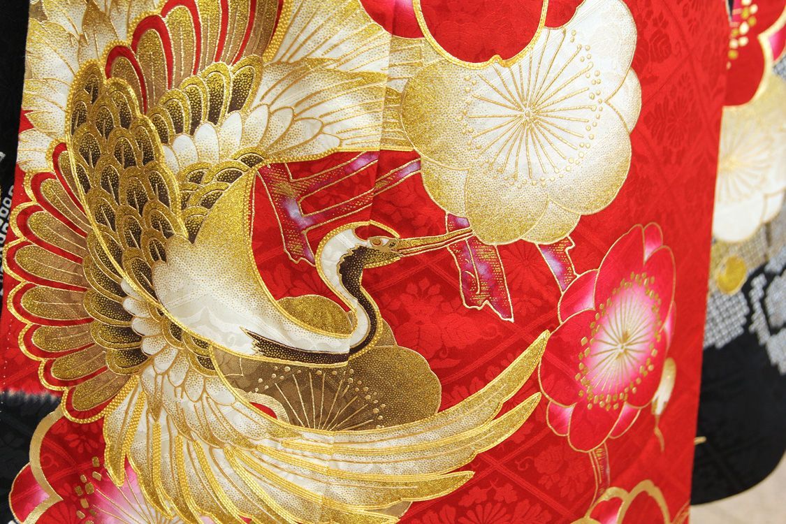 あらん 振袖 袋帯 帯揚げ 帯締め セット 薔薇 赤 金通し あらん様専用