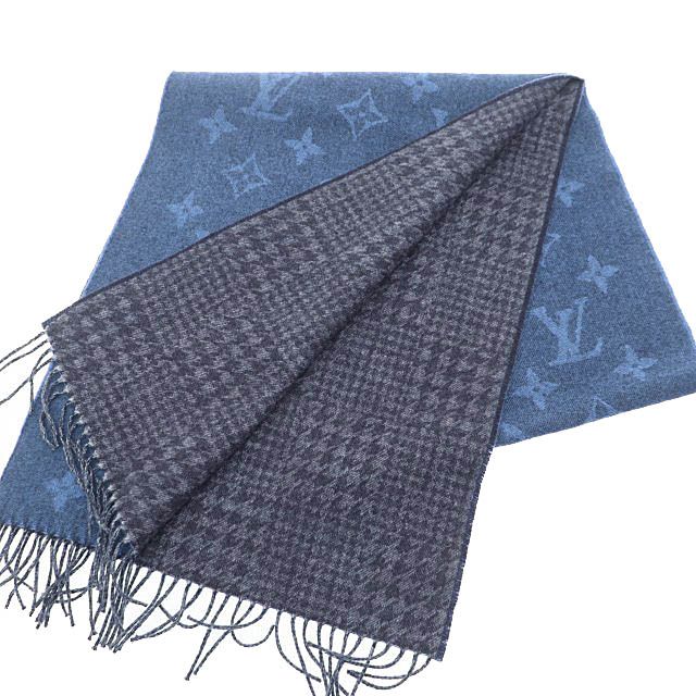 LOUIS VUITTON 迷彩柄リバーシブルストール 紺色 LOUIS VUITTON 迷彩柄