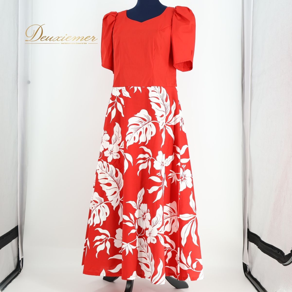 フラダンス 衣装 ワンピース ドレス レッド系 アロハスタンダード フラ