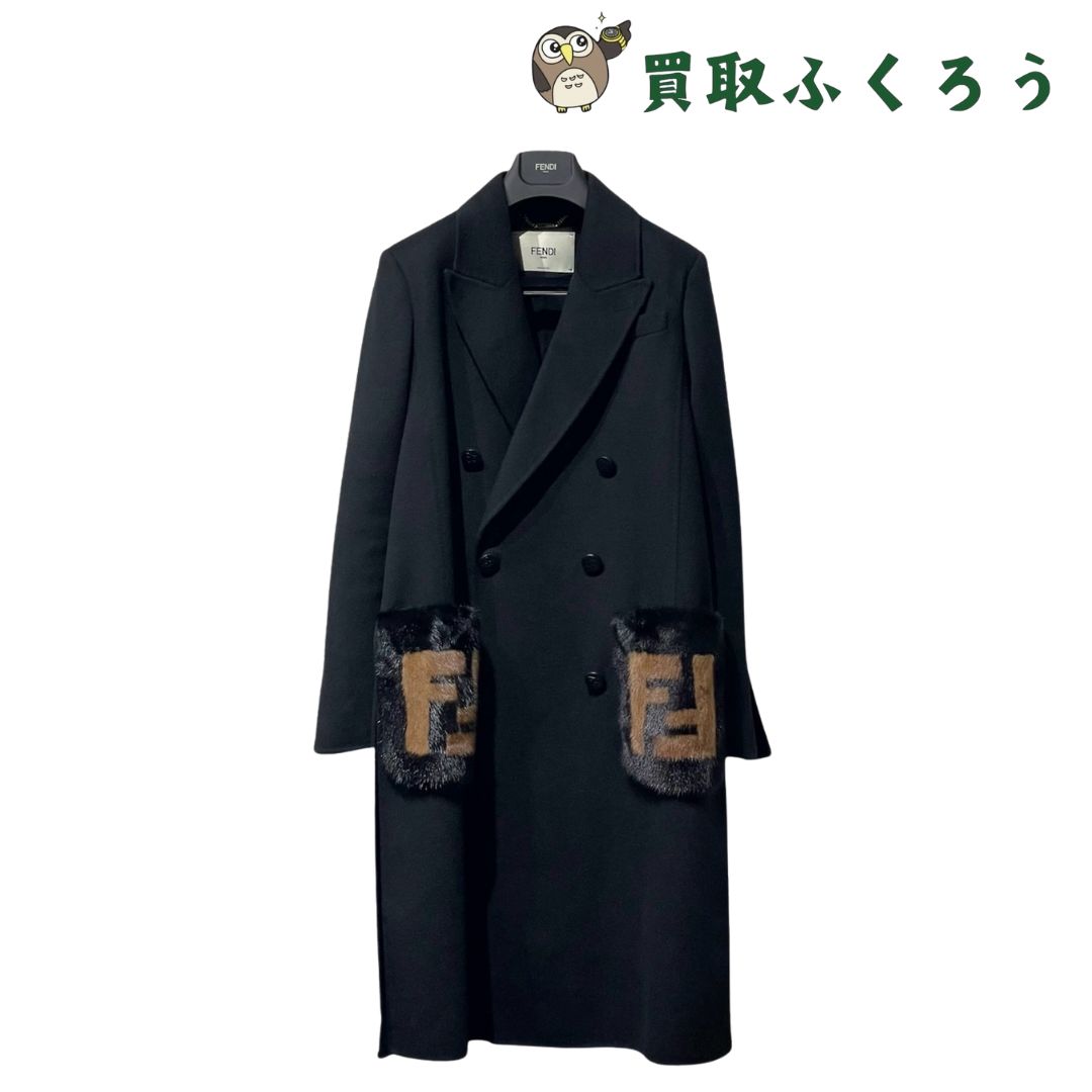 FENDIフェンディ ウールロングコート ブラック系 フェンディ FENDI