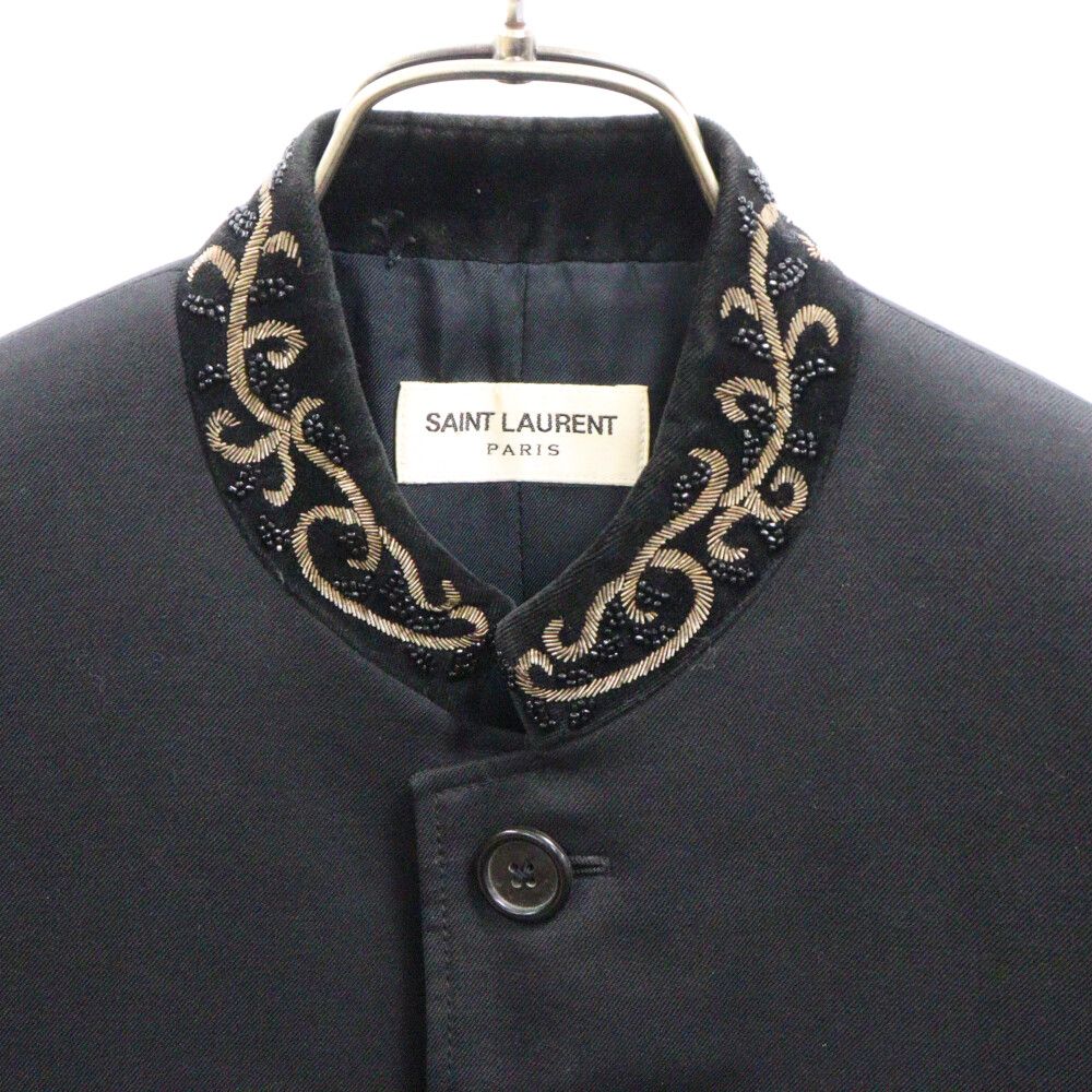 saint laurent paris ビーズ刺繍スタンドカラージャケット