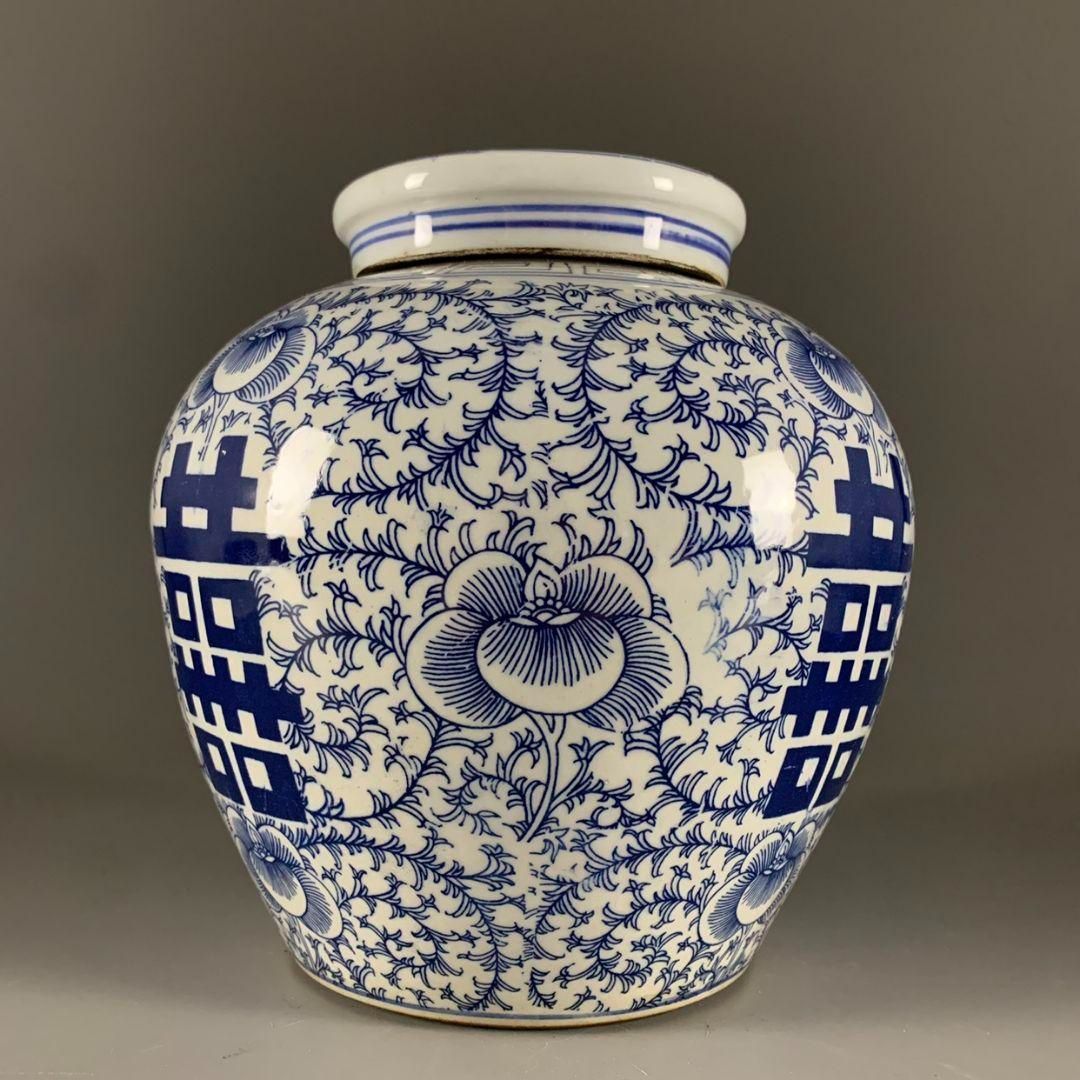 青花五彩着花竜紋蓋缶 景徳鎮 陶磁器 装飾品 現代工芸