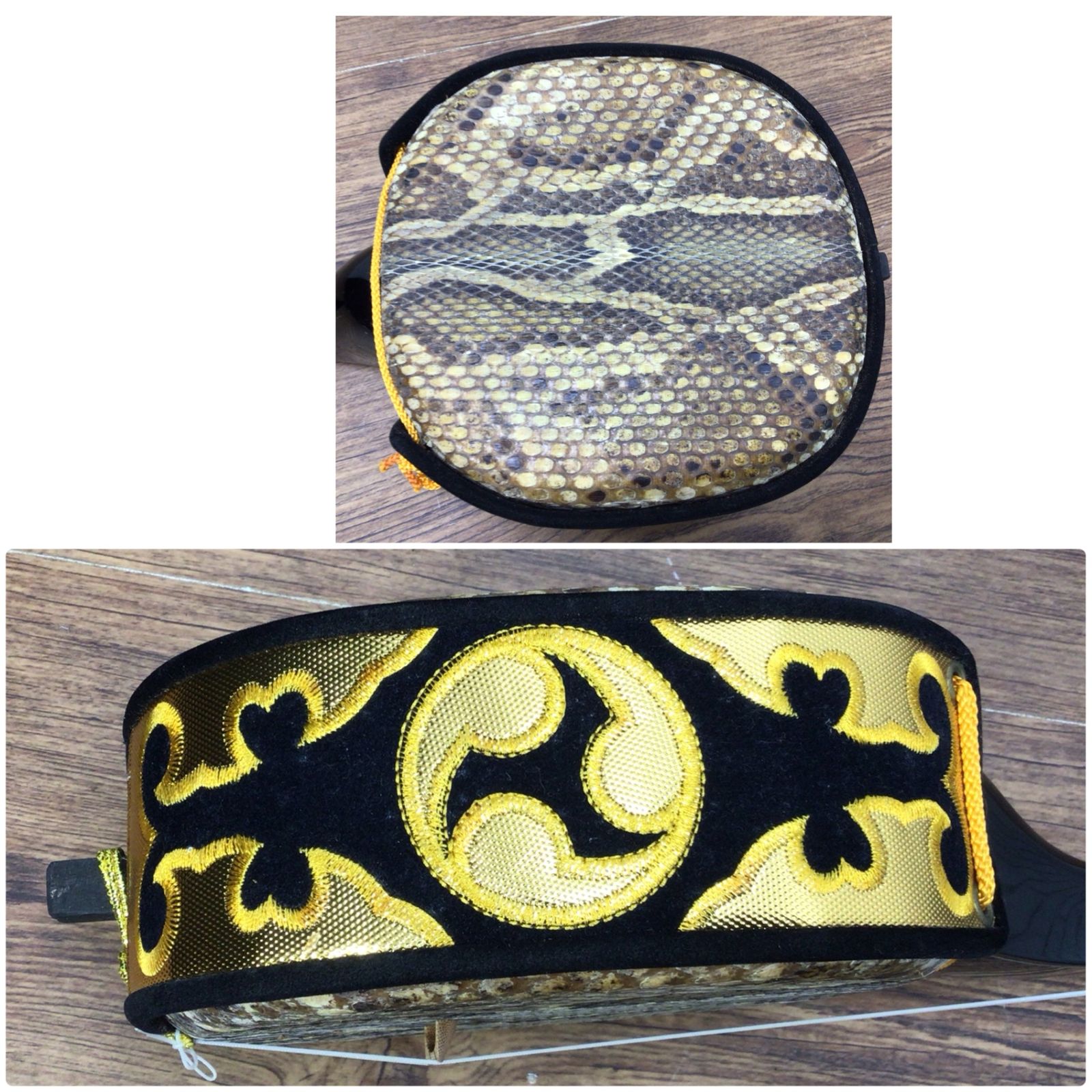 三線 本皮 強化張り 本革 蛇皮 蛇革 沖縄 三味線 琉球 沖縄三味線 本革