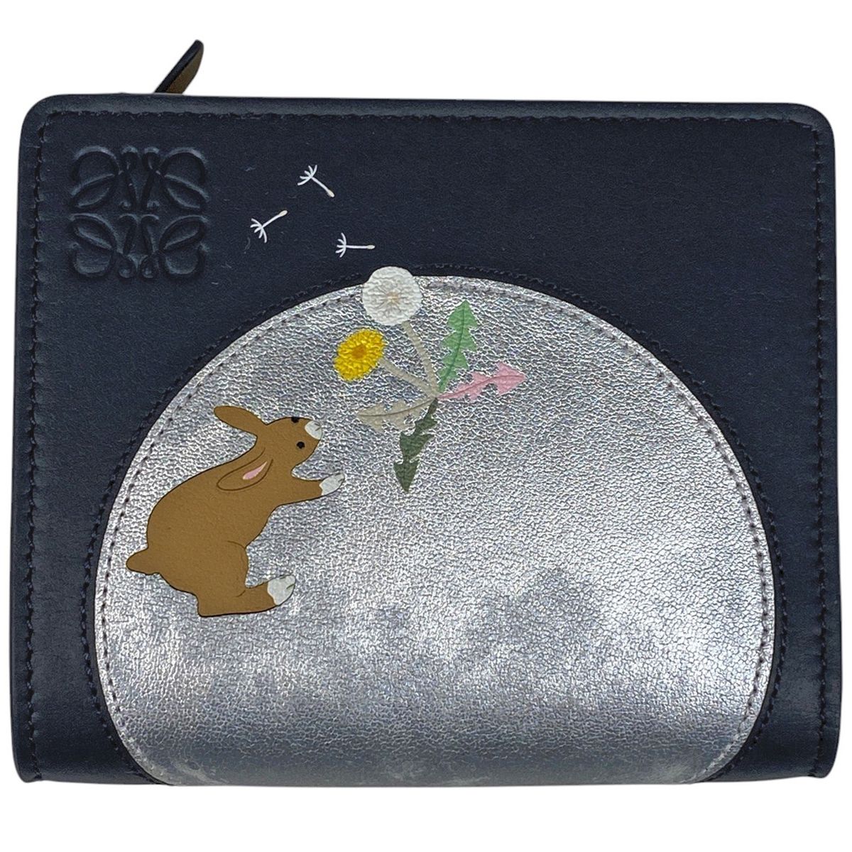 ロエベ LOEWE うさぎ コンパクト ジップウォレット 二つ折り Suna