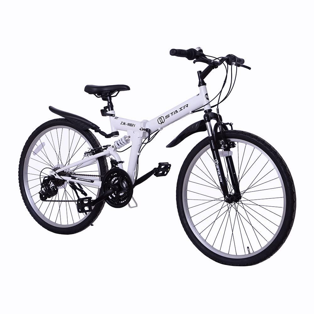 たくま様折り畳みマウンテンバイク ホワイト たくま様折り畳み