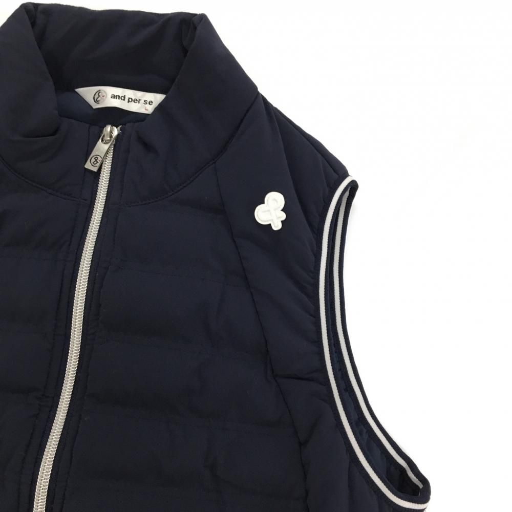 美品】アンパスィ 中綿ノースリーブワンピース ネイビー ロングベスト