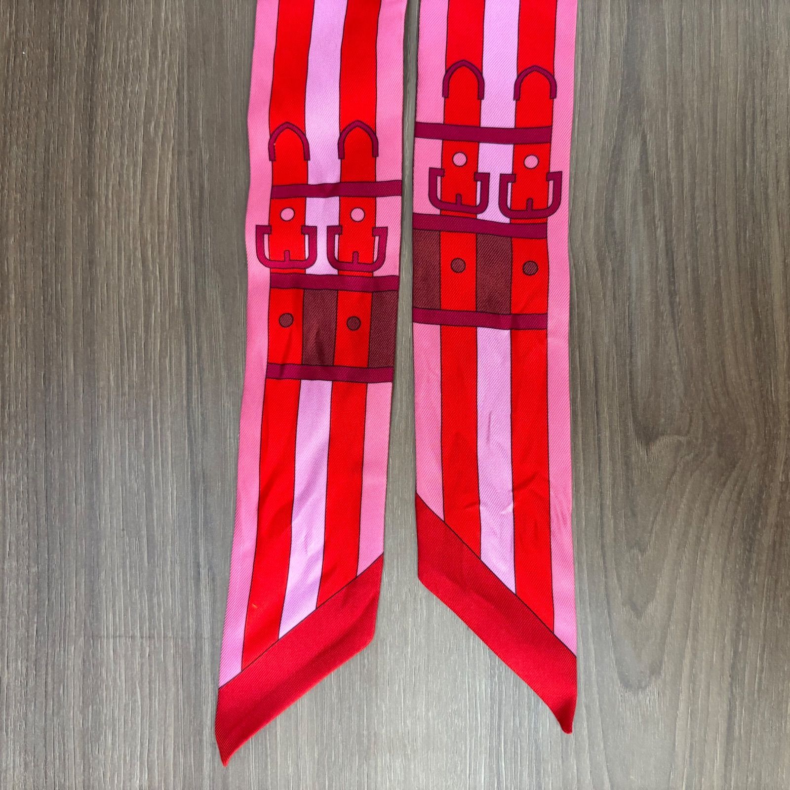 エルメス ツイリー Rocabar ロカバール シルク スカーフ ボーダー 馬