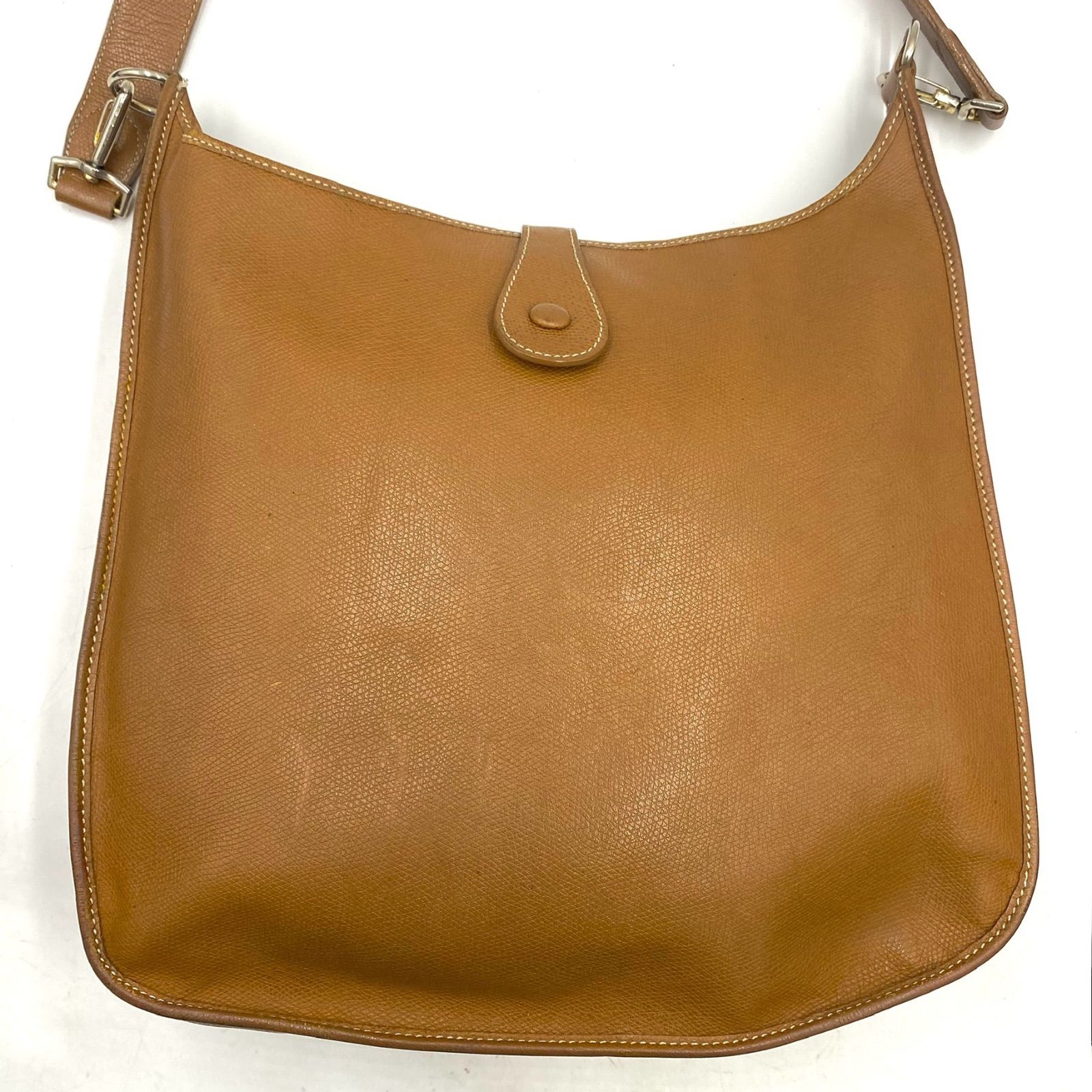 ヘンリーハイクラスショルダーバッグキャメルブラウンHロゴエヴリン