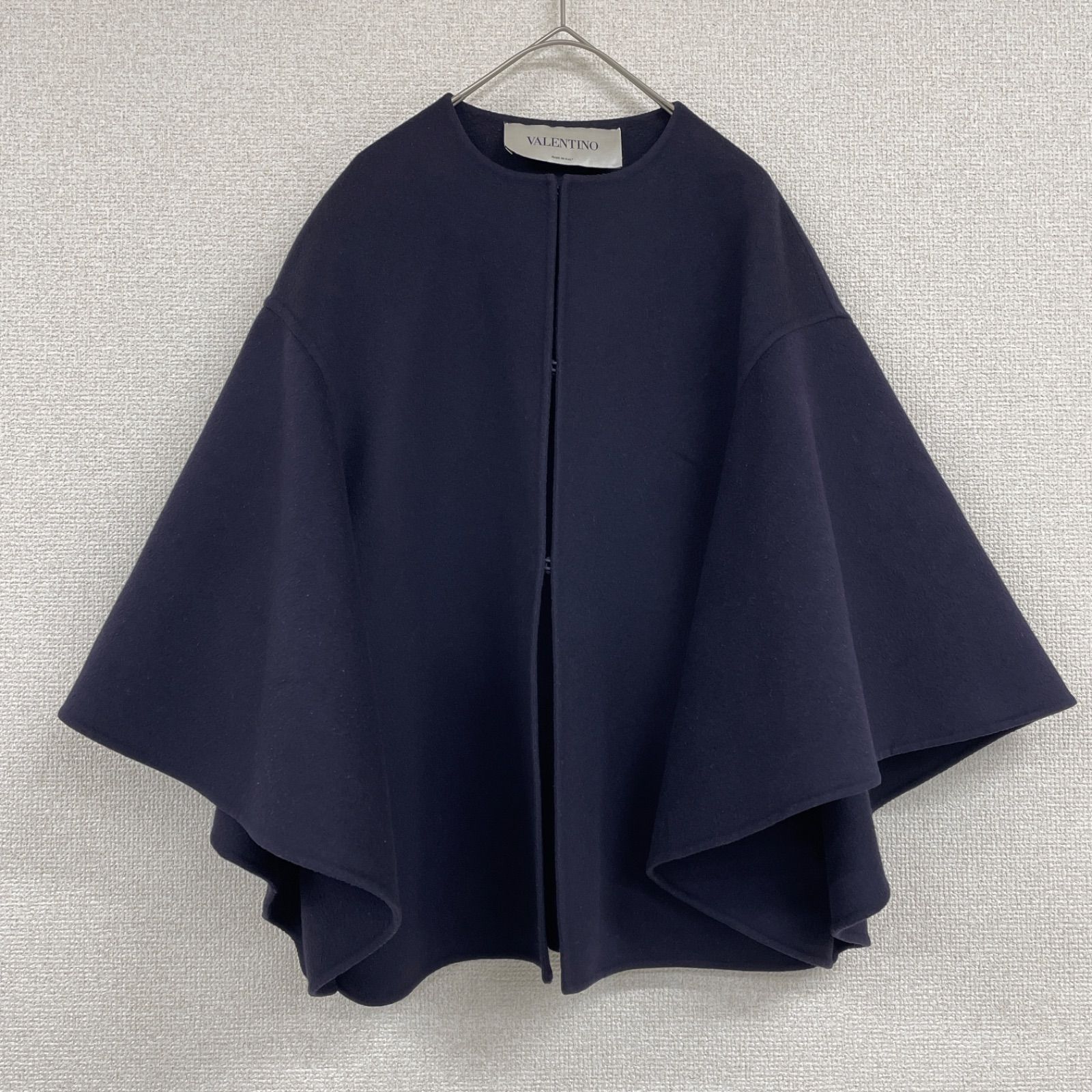 VALENTINO ヴァレンティノ ケープコート ポンチョ ノーカラー カシミヤ