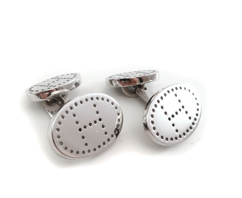 エルメス Hロゴ カフリンクス カフス エヴリン パンチング シルバー