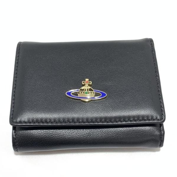 中古】Vivienne Westwood 三つ折り財布 ブラック 913VW124
