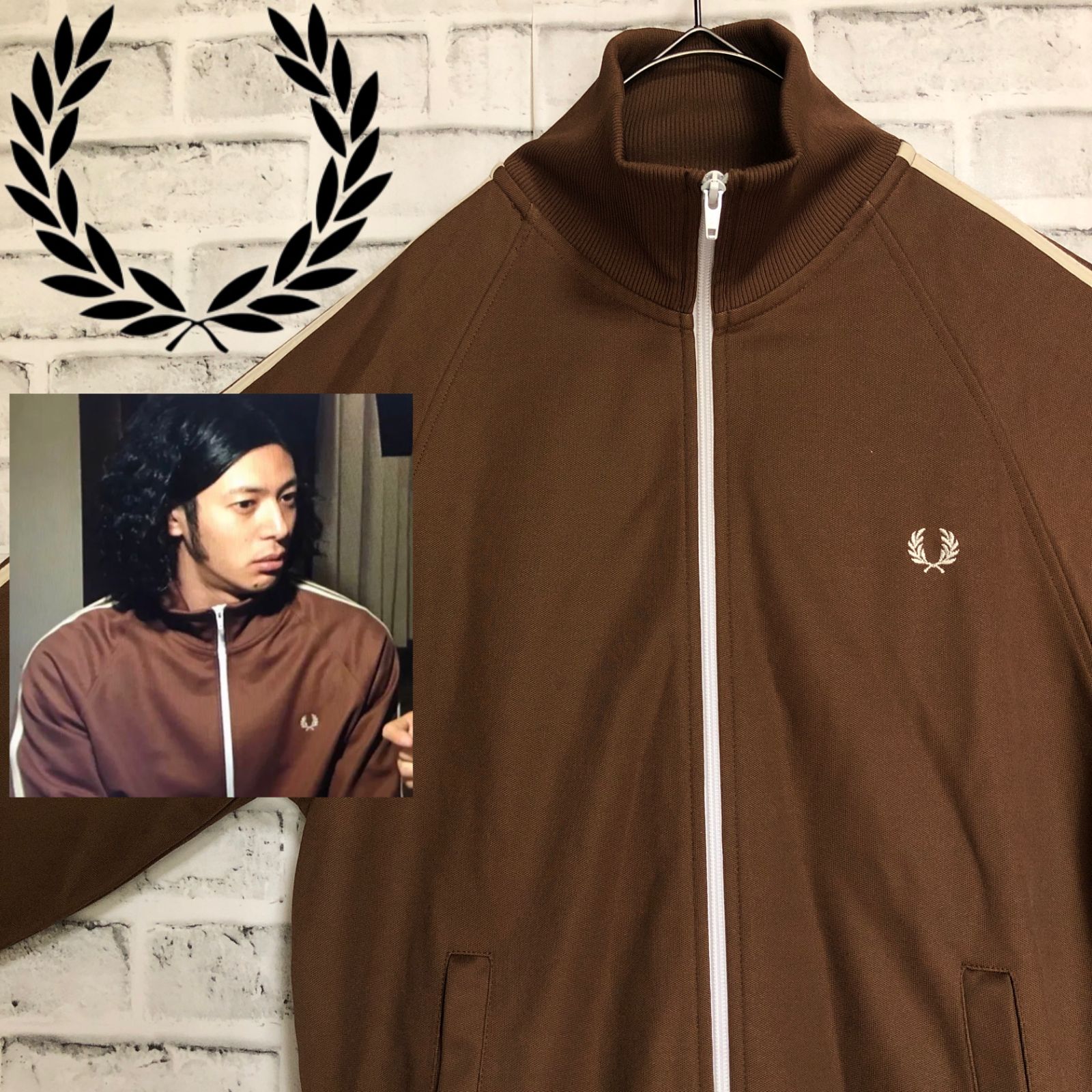 希少ブラウン⭐️Fred Perry トラックジャケット/ジャージ S 刺繍