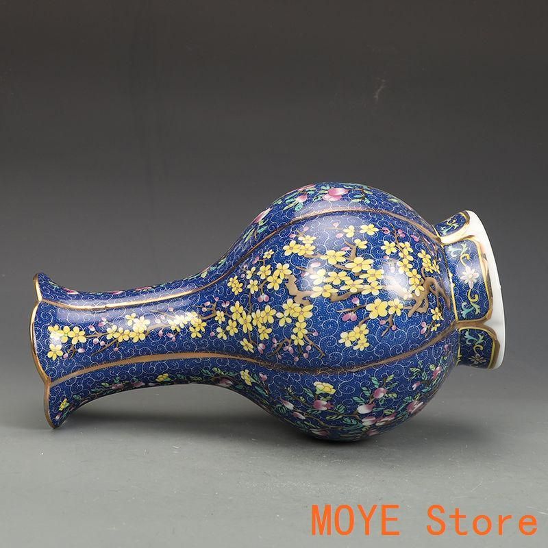 乾隆磁器琺瑯彩花果紋花口瓶 景徳鎮 陶磁器 装飾品 現代工芸品