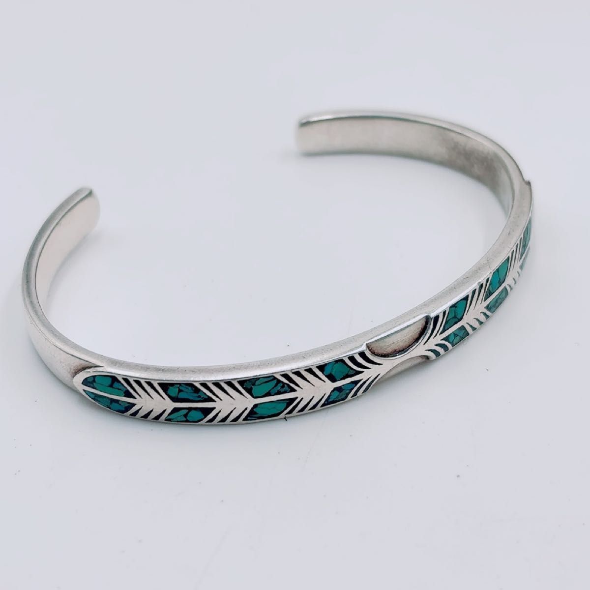 シンパシーオブソウル バングル ターコイズ ナローフェザー インレイ