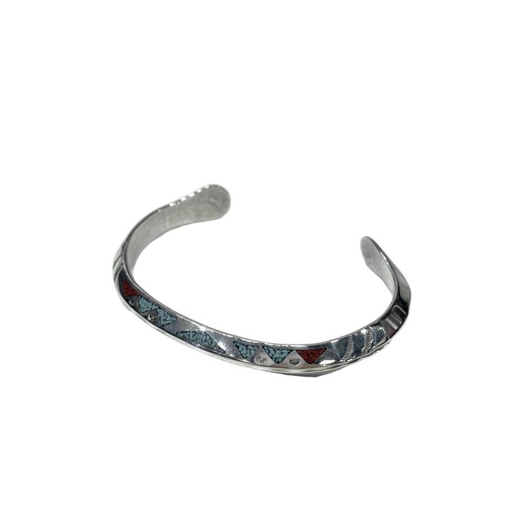 Navajo ナバホ族 Ray B インレイ バングル インディアンジュエリー