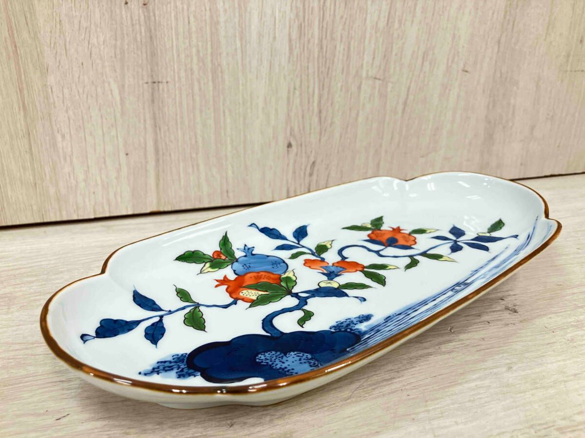 源右衛門 染錦芭蕉絵角皿 3枚セット 源右衛門 染錦芭蕉絵角皿 3枚