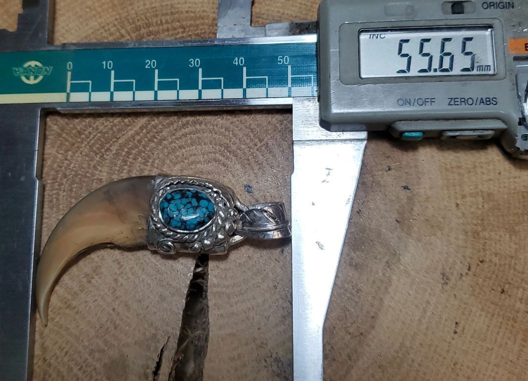 rym-93 熊爪 ベアクロー ターコイズ ペンダント 一点物 ネックレス