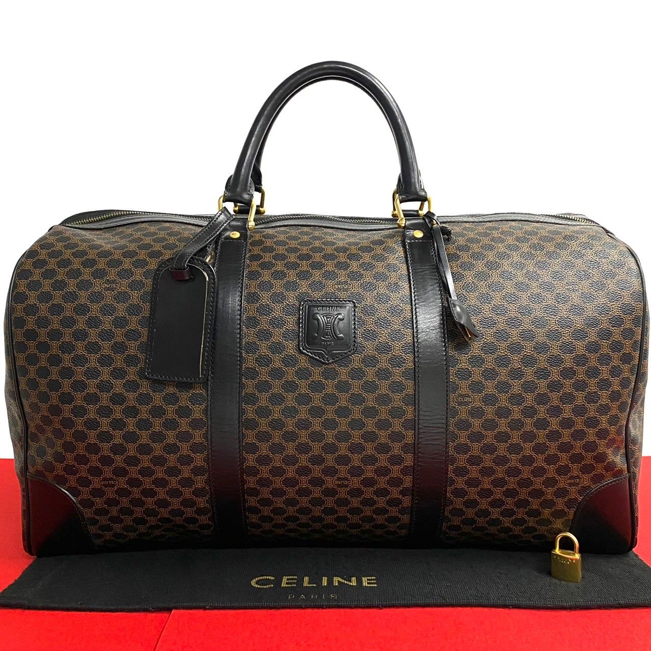 CELINE セリーヌ ボストンバックマカダムオールドセリーヌ鍵付き