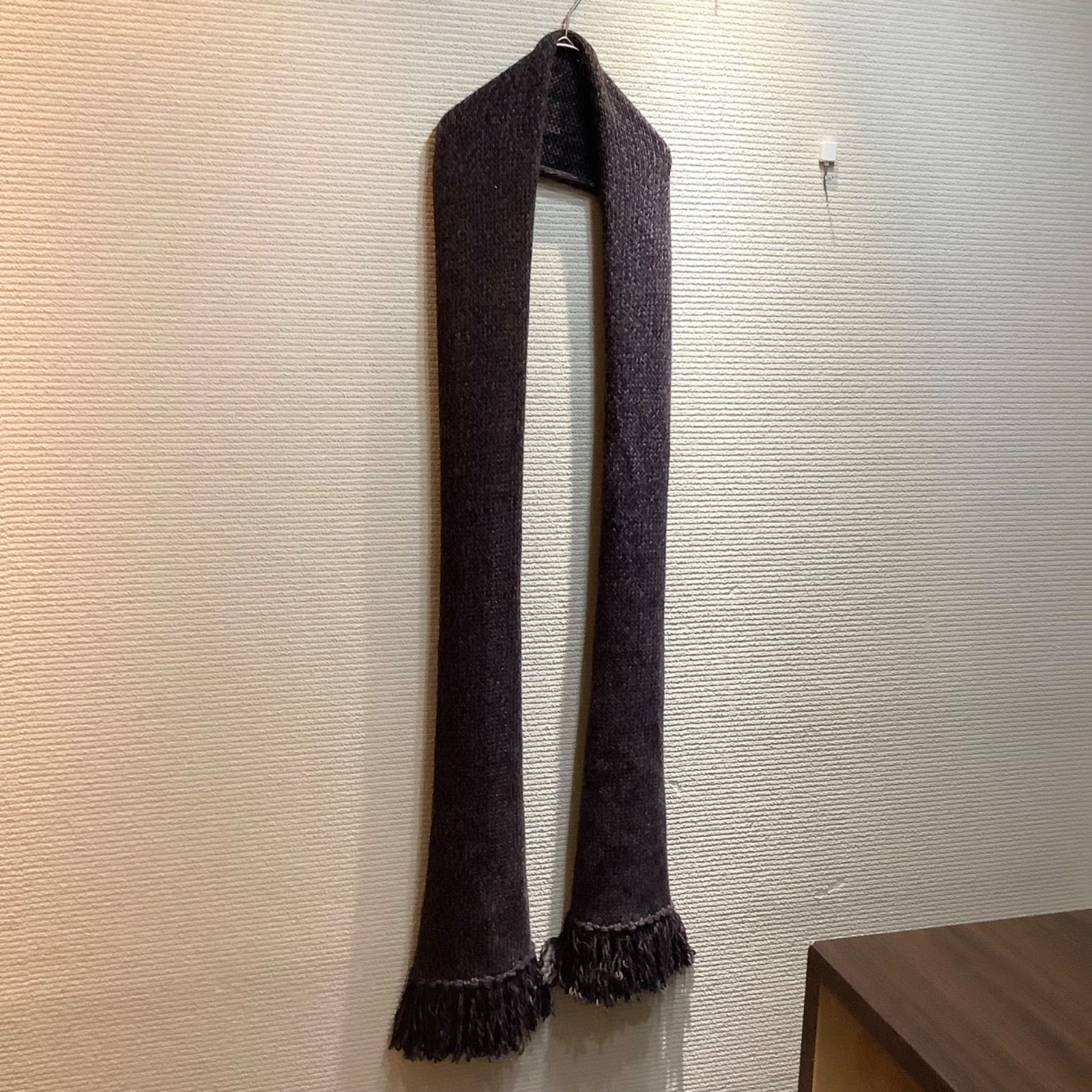 CRUCIANI クルチアーニ ウール ロングマフラー ニットマフラー 紺