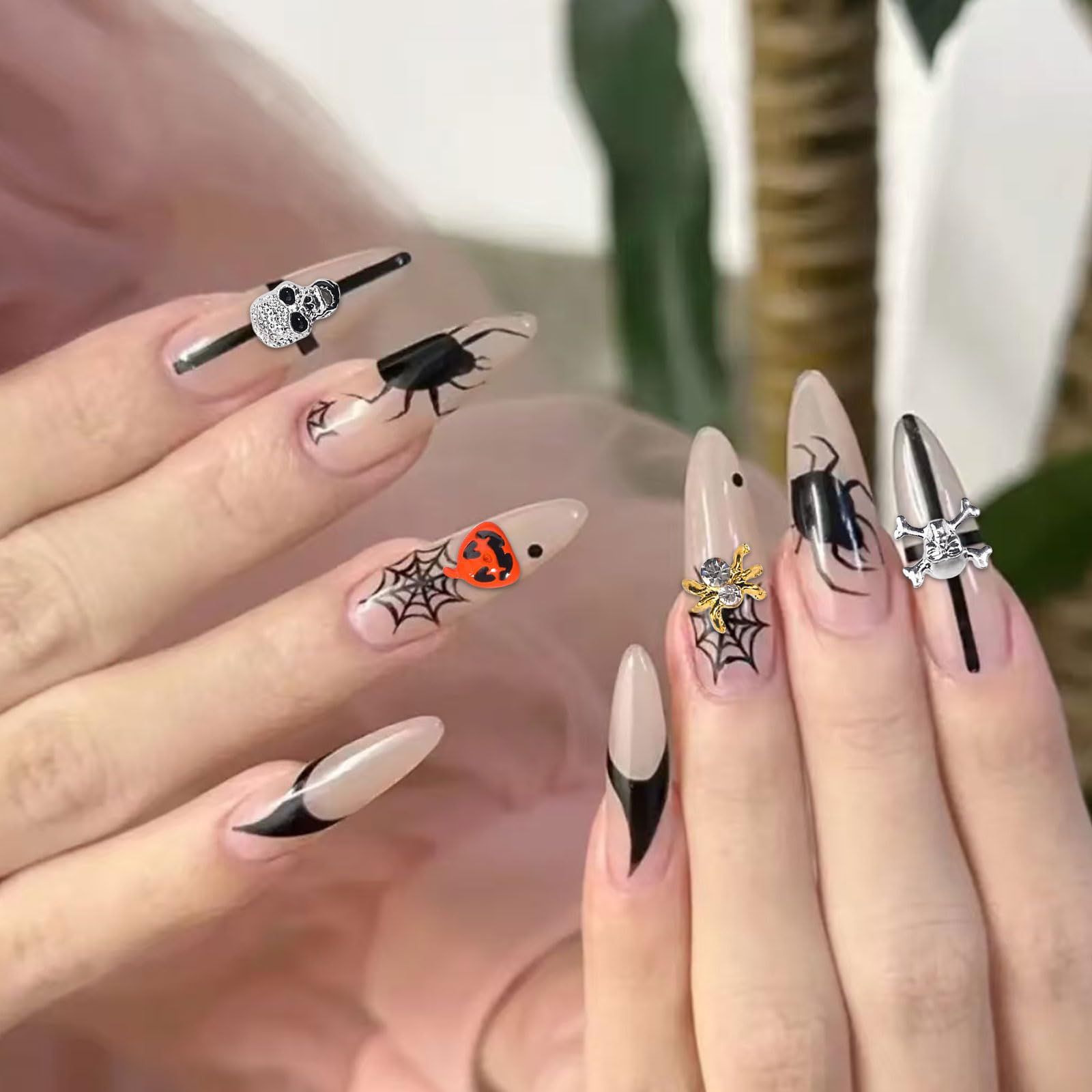 新品 ネイルパーツ ハロウィン 40個セット 3D 立体 かぼちゃ スカル