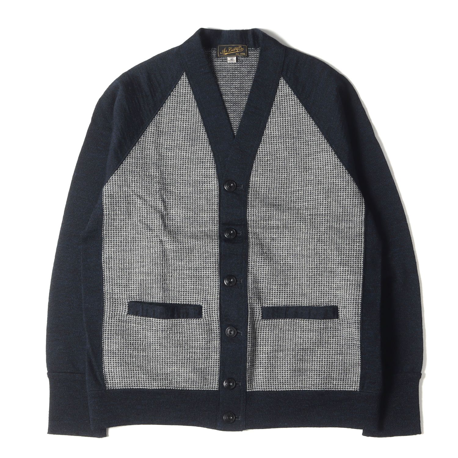 At LAST&CO アットラスト カーディガン サイズ:40 2トーン ウール