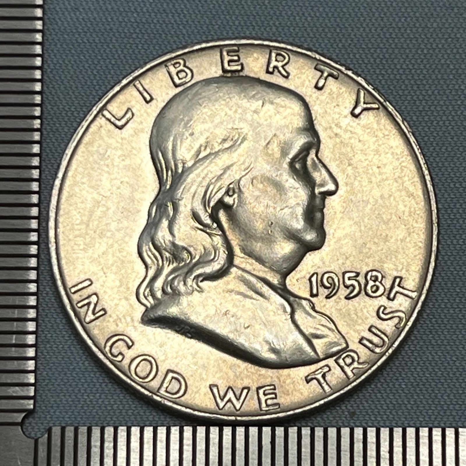銀貨】1958年 アメリカ フランクリン・ハーフダラー 50セント銀貨 280