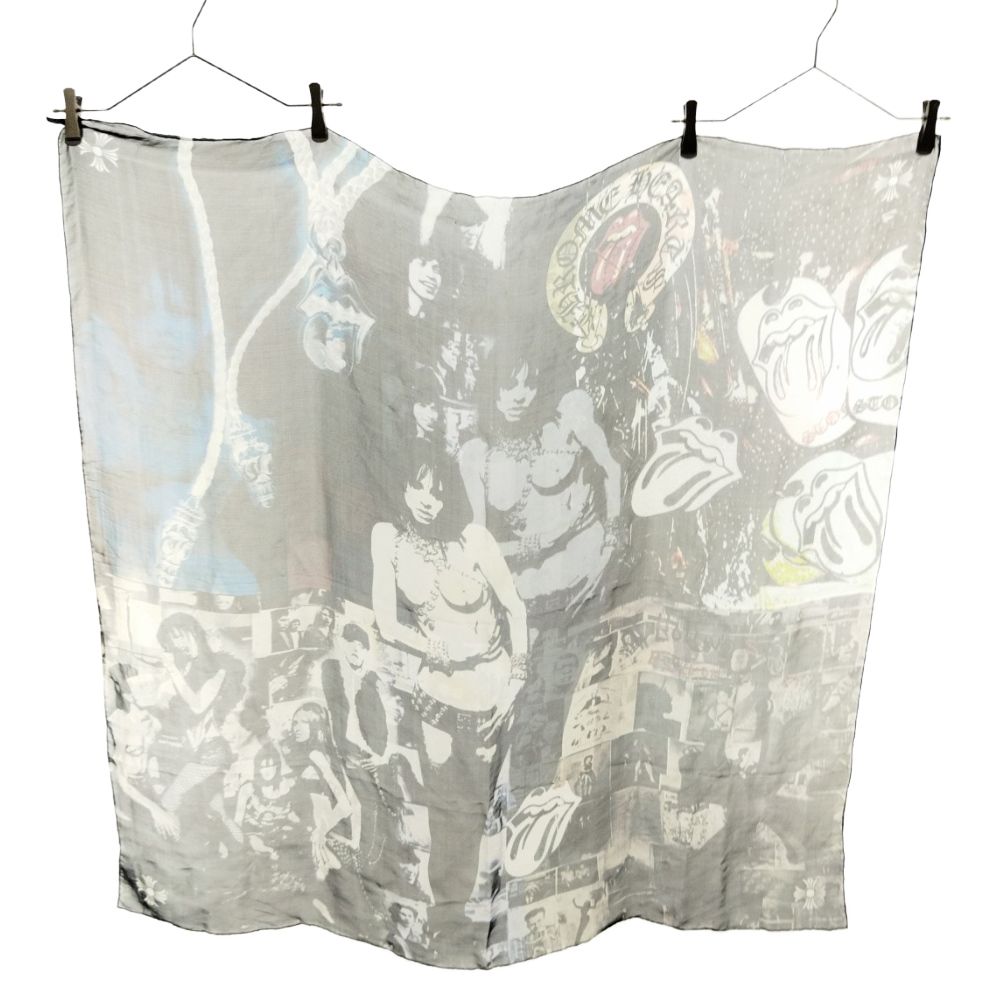 CHROME HEARTS (クロムハーツ) ローリングストーンズ総柄シルク