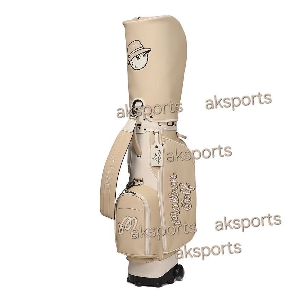 人気カラー新入荷☆MALBON GOLF ゴルフバッグ ベージュキャリー付き
