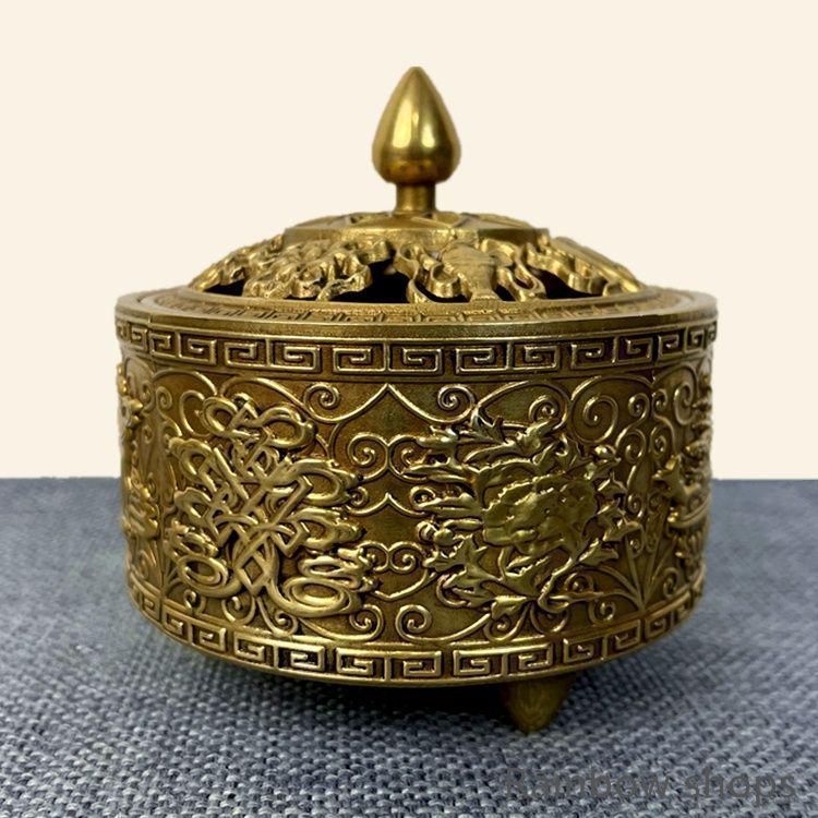 銅製 鶴守宮灯香炉檀香炉 禅意 茶室薫香炉 香道具 装飾品 工芸品 置物