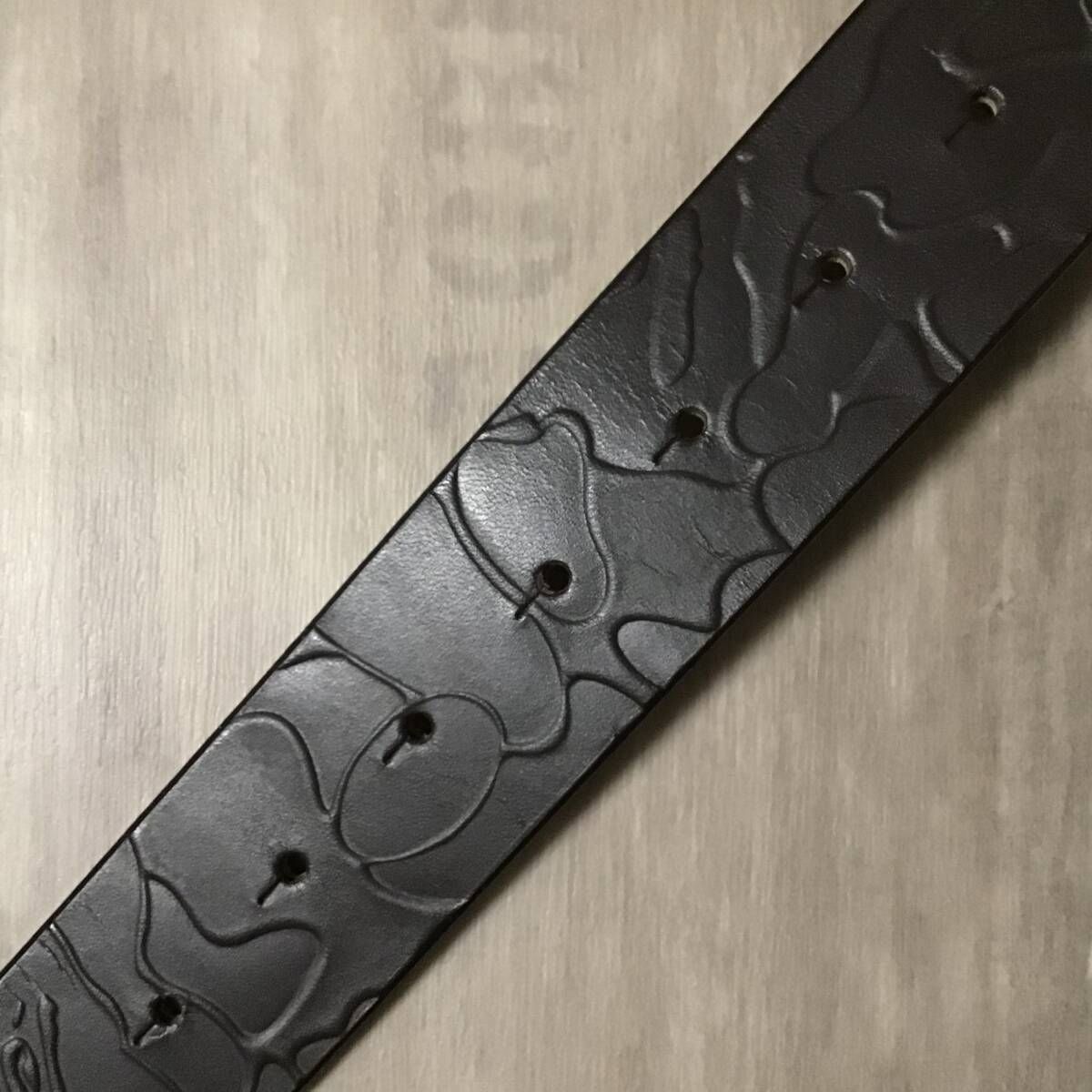 ☆XL☆ APE HEAD バックル BAPE camo 型押し レザー ベルト ブラウン a