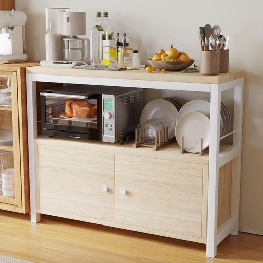 ナチュラルウッド 食器棚 ガラス戸付き／引き取り希望です