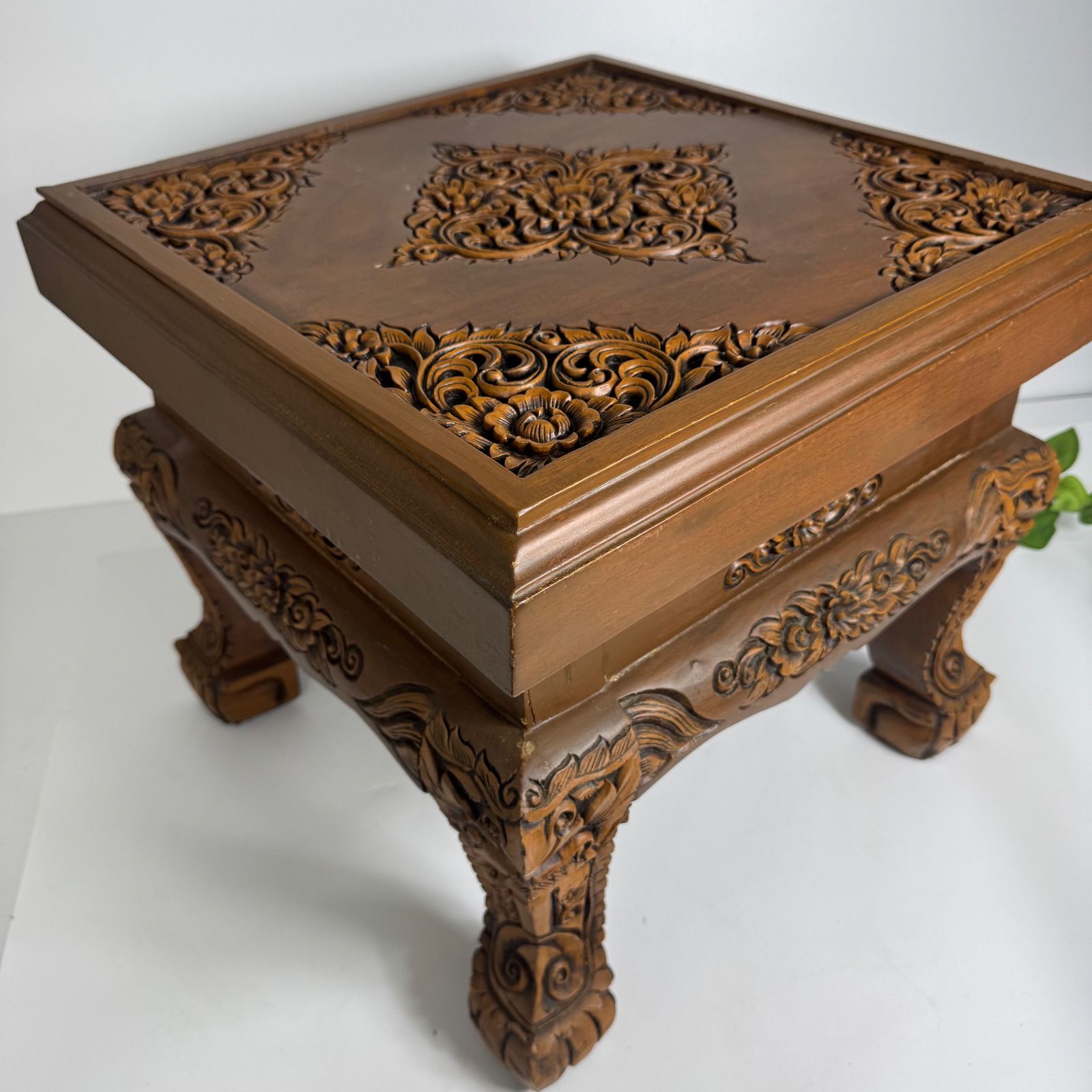 平安家具・昭和レトロ座卓｜天然木アサメラ 材・脚取り外し可