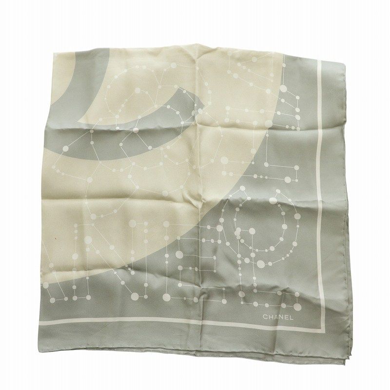 シャネル CHANEL 大判 スカーフ シルク ココマーク カメリア 星座 総柄