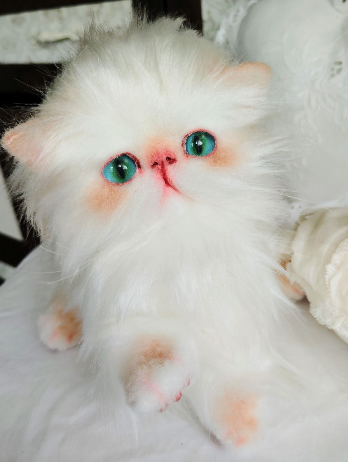 エキゾチックロングヘア子猫ちゃん♡アートドール♡ぬいぐるみ♡大きめ