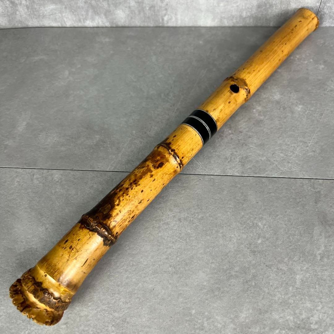 竹製 尺八 琴古流 バチ型 1尺6寸 5孔 2分割 漆 和楽器 25M9250TR0005
