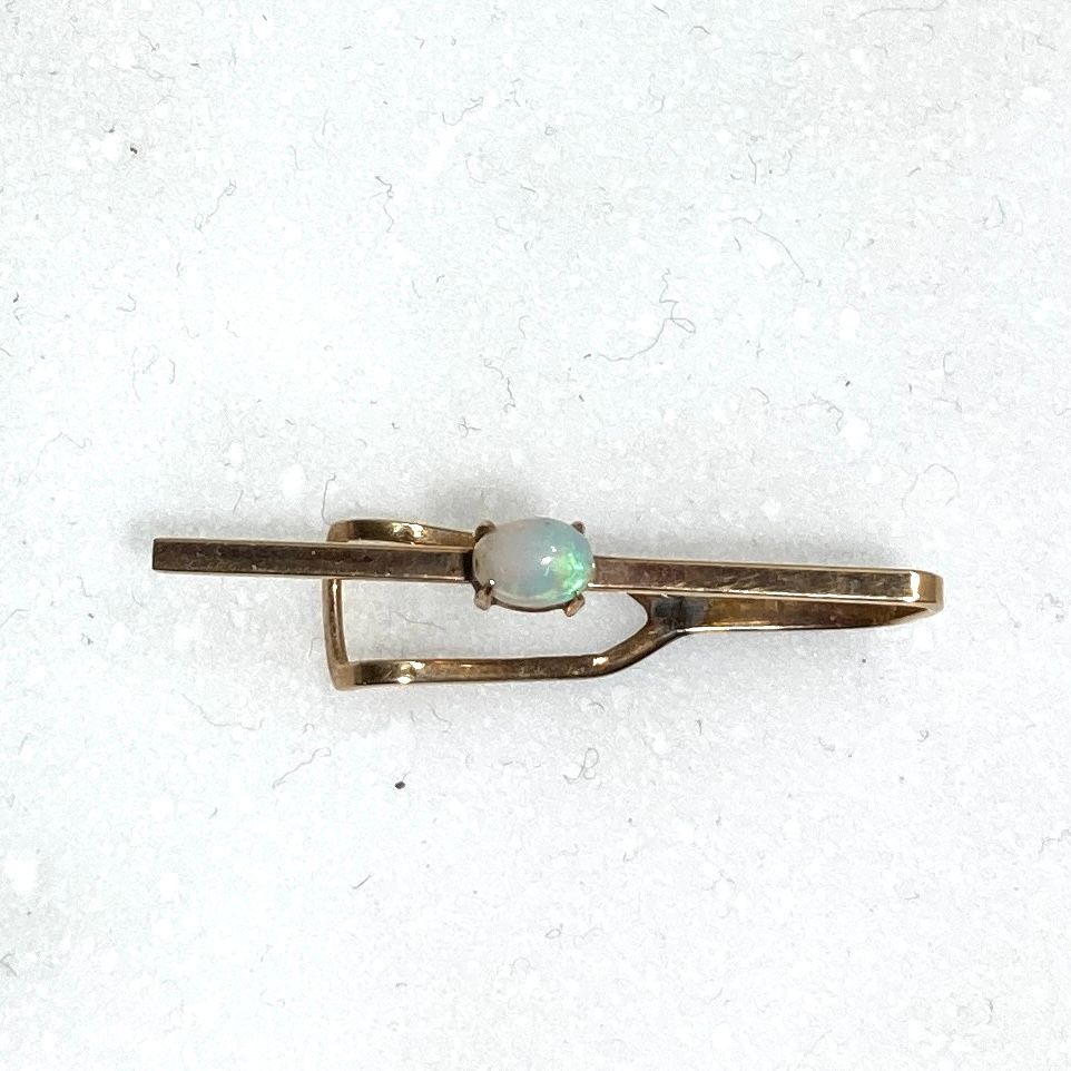 ☆ K10刻印 10金 ゴールド 石付きネクタイピン タイピン メンズ