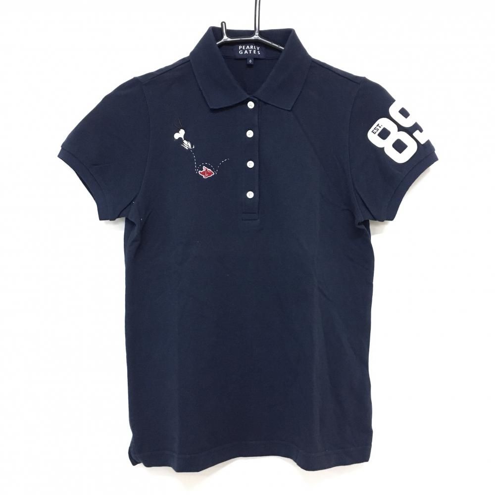 ☆値下げ☆パーリーゲイツ×PEANUTS 半袖ポロシャツ ネイビー×白
