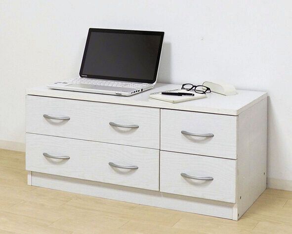 衣類収納ローチェスト幅89.5 ホワイトオーク系 タンス 1人暮らし